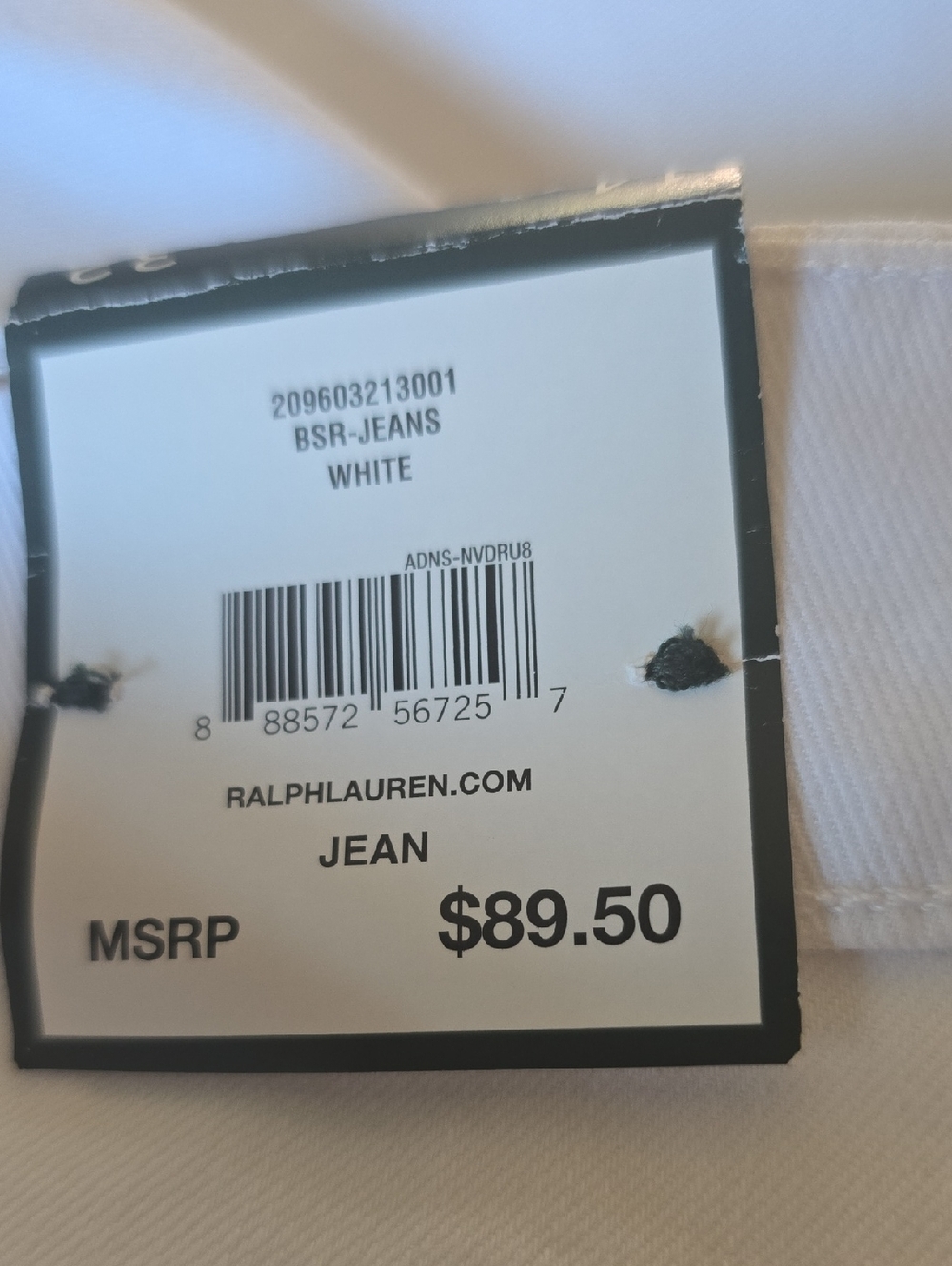 NWtT Ralph Lauren White Straight-Leg Premiete Jeans, Size 14 - Picture 6 of 7